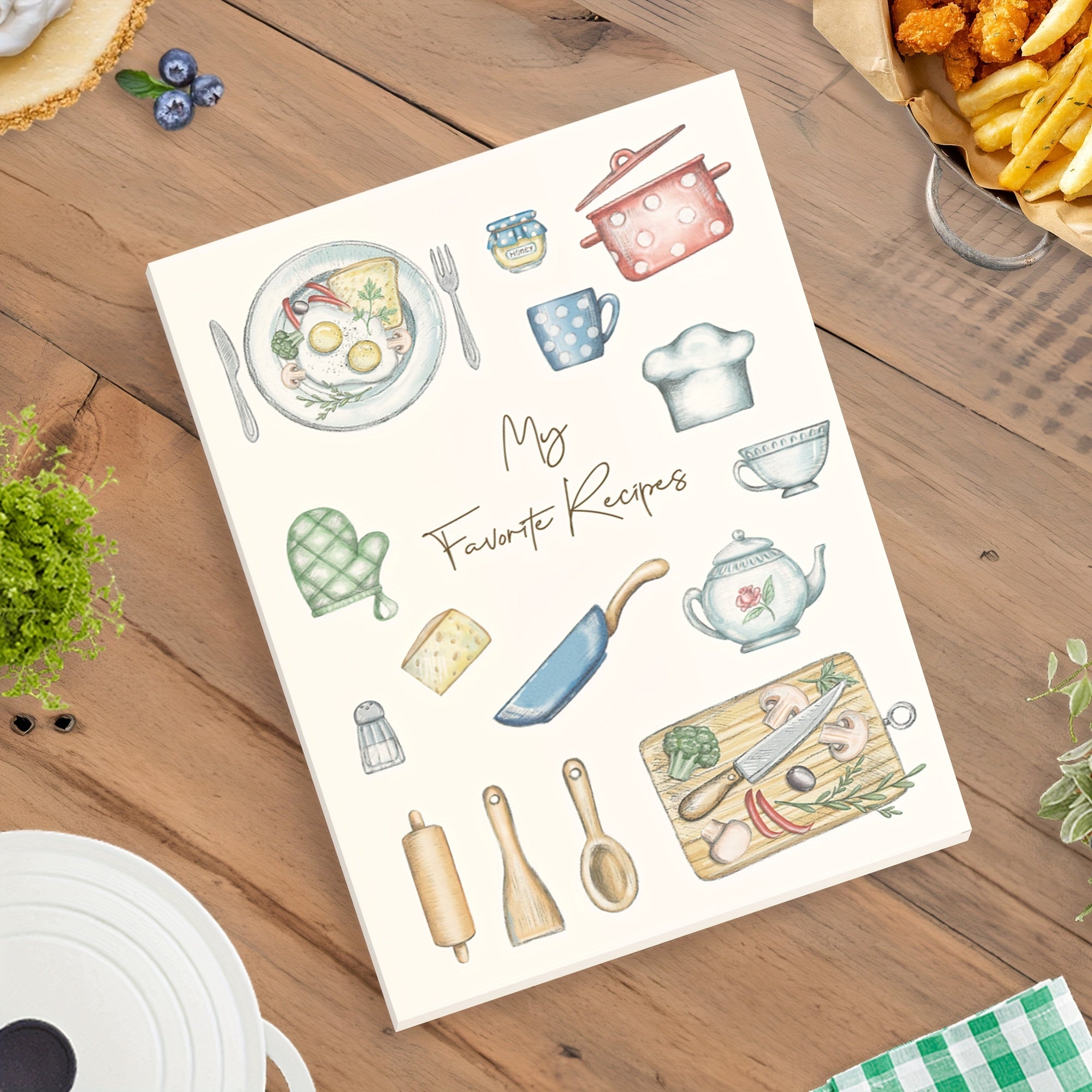 Large Size B5 Blank Recipe Book for 80 Recipes
