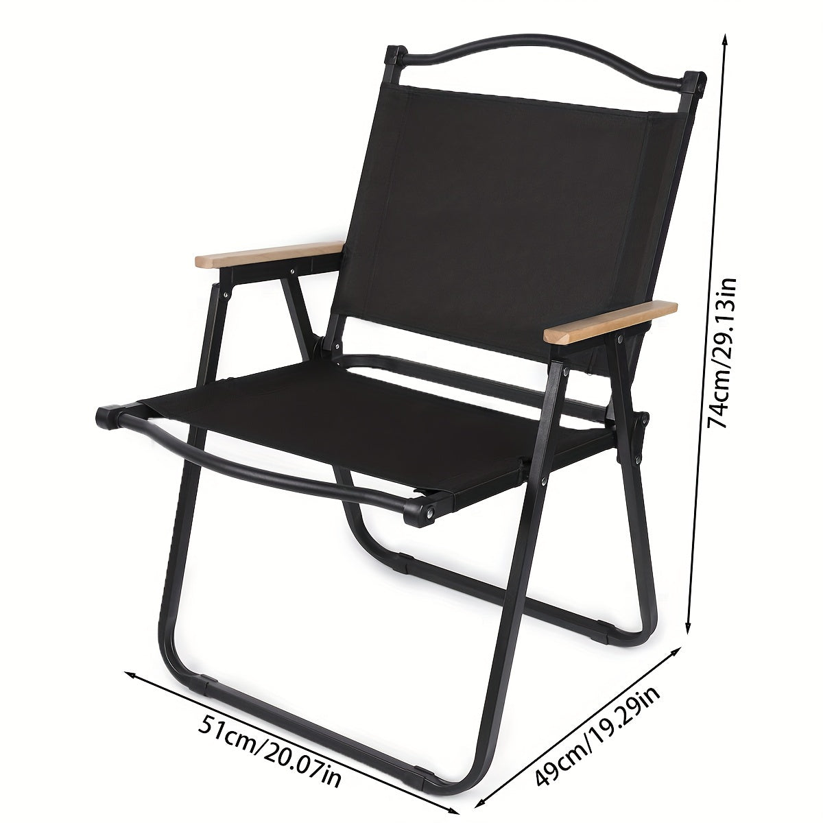 Outdoor Camping Arm Chair w/ Wooden Frame