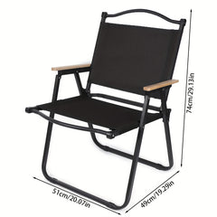 Outdoor Camping Arm Chair w/ Wooden Frame