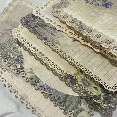10pcs Flower Shadow Lace Journal Decoration Paper