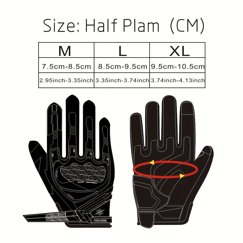 Cuirassier Motorcycle Full Finger Gloves - Stay Safe & Visible on the Road