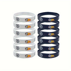 Flame Football Ball Games Theme Silica Gel Bracelet 2Pcs Pack