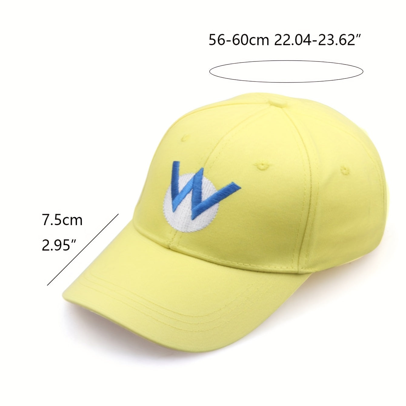 Letter Embroidery Baseball Cap Yellow Unisex Anime Golf Dad Hat