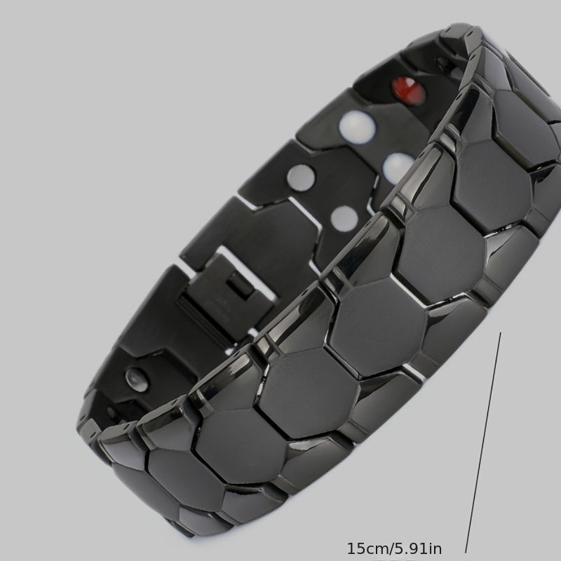 Men's Square Bracelet Germanium Stone Magnet Hand Decoration Wide Version
