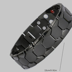 Men's Square Bracelet Germanium Stone Magnet Hand Decoration Wide Version