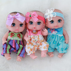 6 Inch Mini Reborn Dolls Soft PVC Toys Realistic Features Mixed Colors