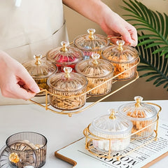 Transparent Round Dessert Jar Food Storage Box With Lid