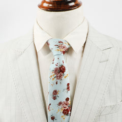 Men's Floral Print Tie Necktie for Wedding Groom Party