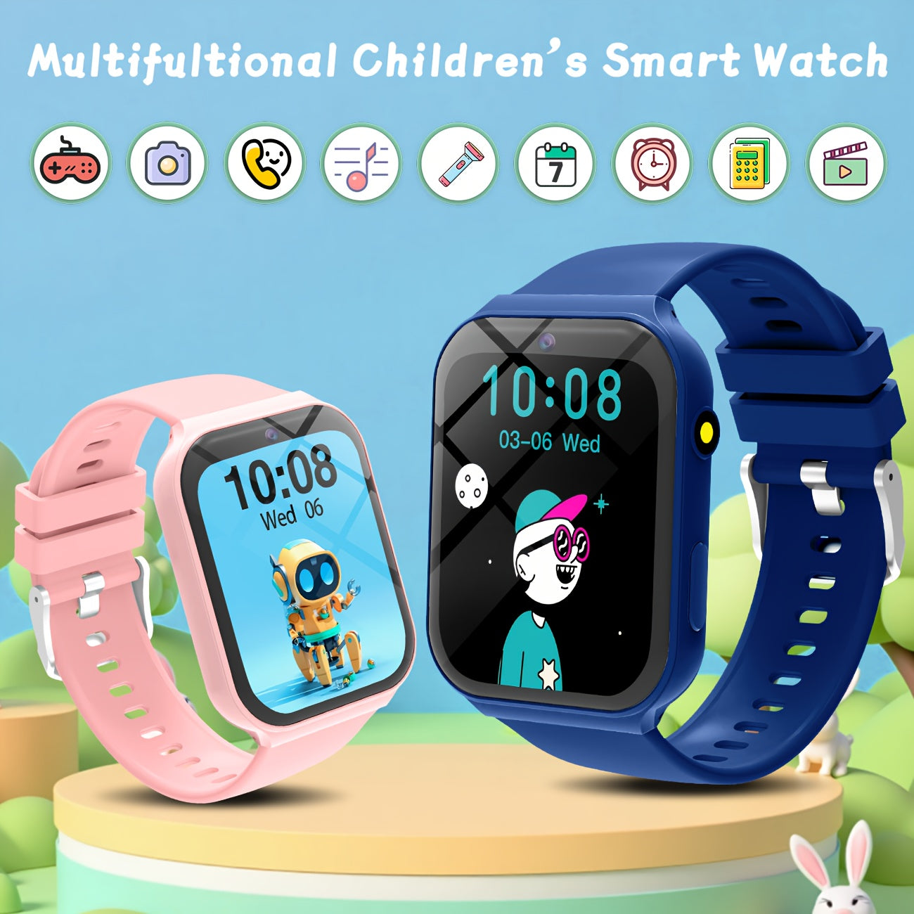 Kids' Smart Watch Educational Game Music Camera Video LED Flashlight