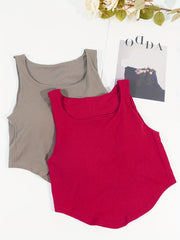 2pcs Square Neck Cami Tops Women's Lingerie