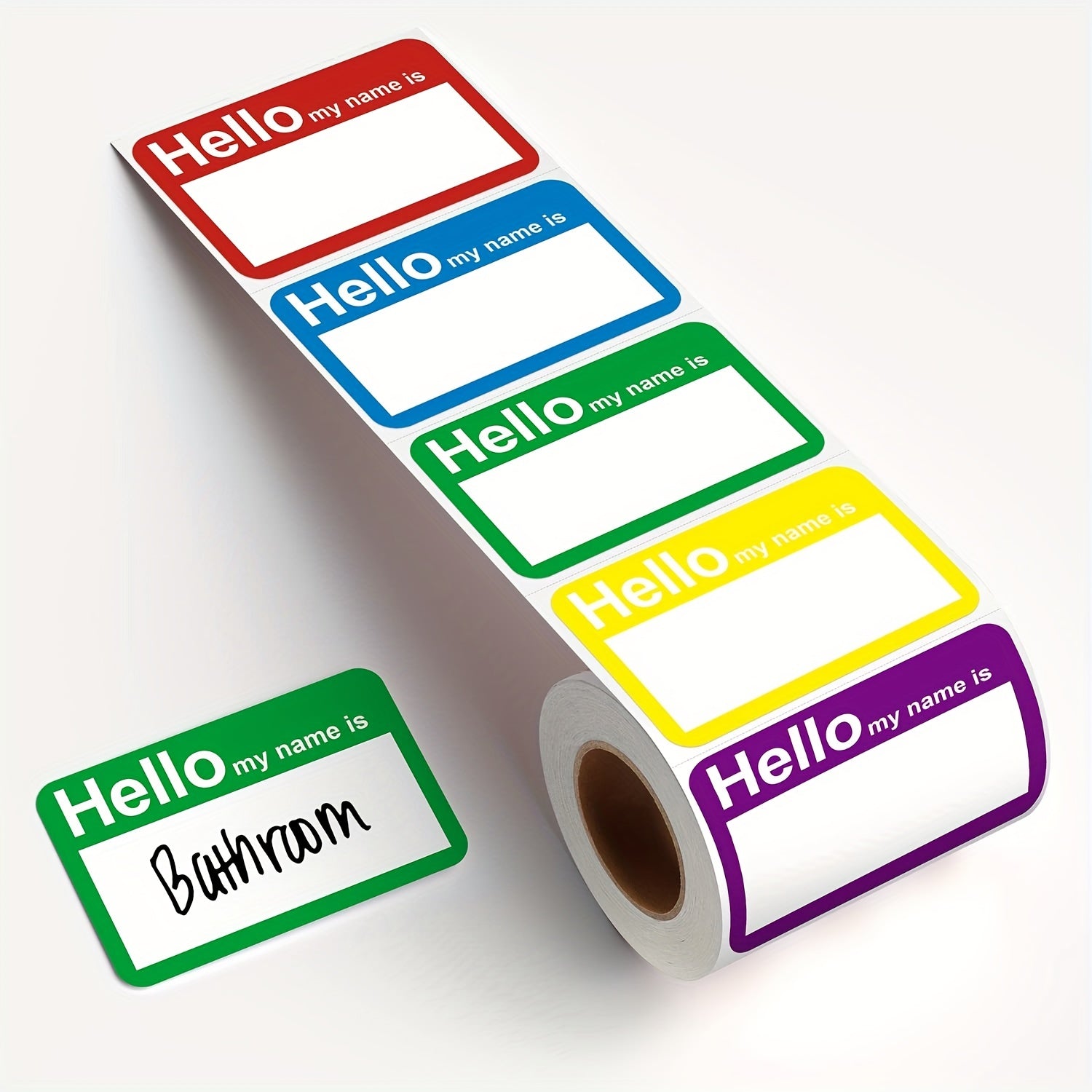200pcs Hello My Name Is Stickers Labels 5 Colors