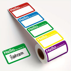 200pcs Hello My Name Is Stickers Labels 5 Colors
