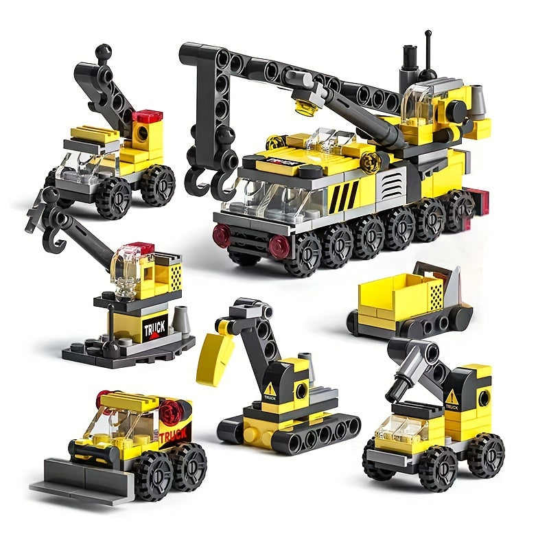 142pcs City Engineering Pullback Building Block Puzzle Toy