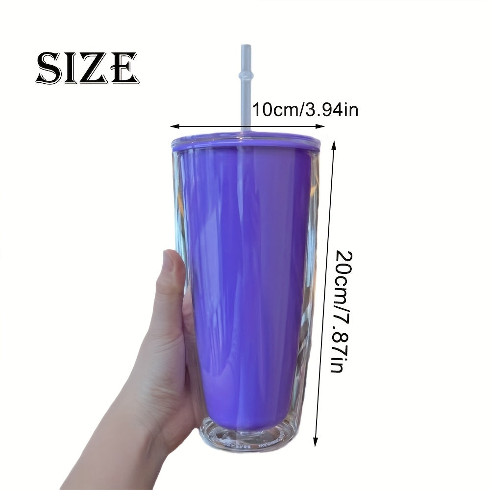 760ml Insulated Coffee Cup with Lid and Straw Leakproof BPA Plastic