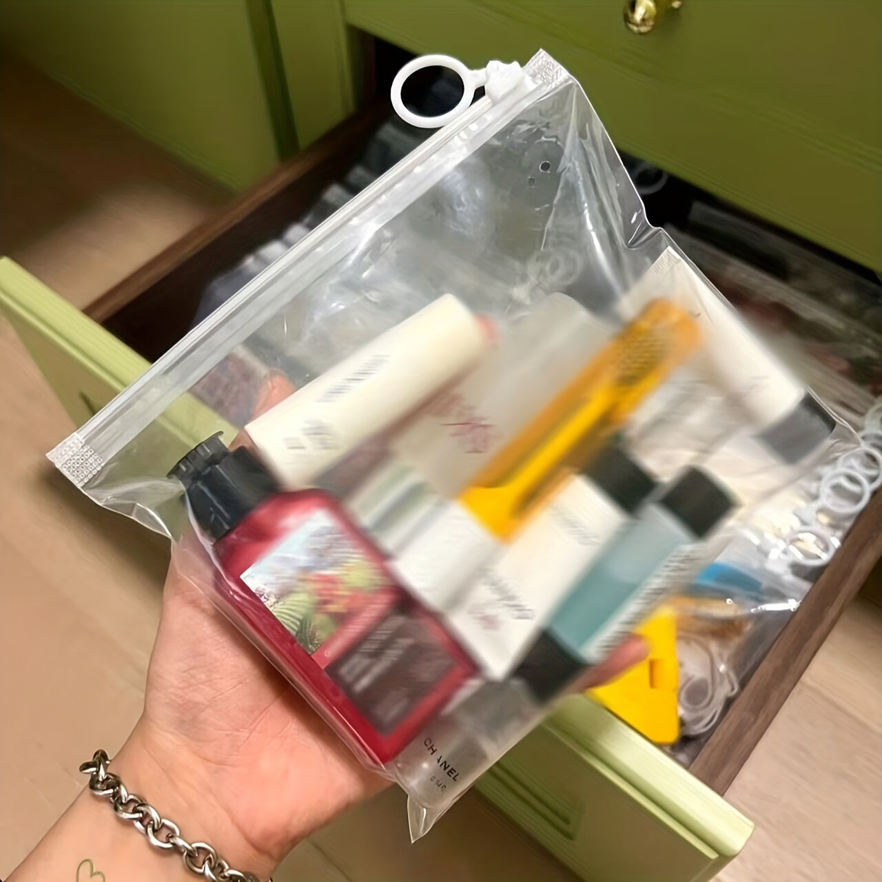 10pcs Extra Thick Zipper Bag Storage Travel Cosmetic Sorting Bag