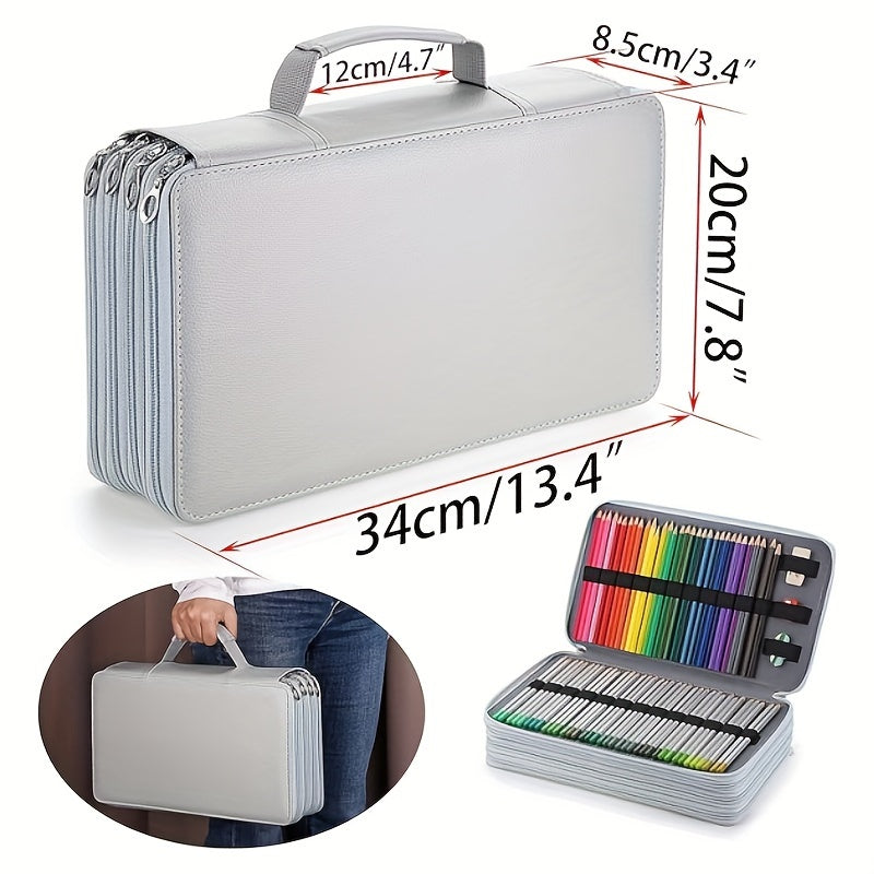 PU Pencil Case Large Capacity Pen Holder Office Storage Bag No Pencil