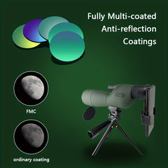 High Powered Monocular Telescope 25-75x Magnification 60mm Objective Lens