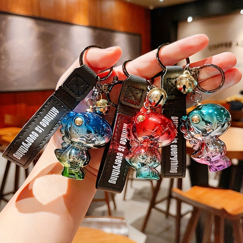 Cartoon Gradient Dinosaur Key Chain Bag Pendant For Men Women Boys Girls