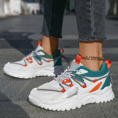 Women's Chunky Sneakers Lace up Front Casual Mesh Sports Shoes