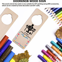 5pcs Natural Wooden Door Handle Hanger DIY Double-sided Hanging Decoration