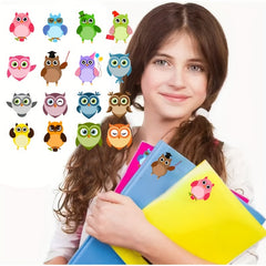 80 Pcs Colorful Owl Name Stickers, Owl Patterns Labels for Teachers & Students