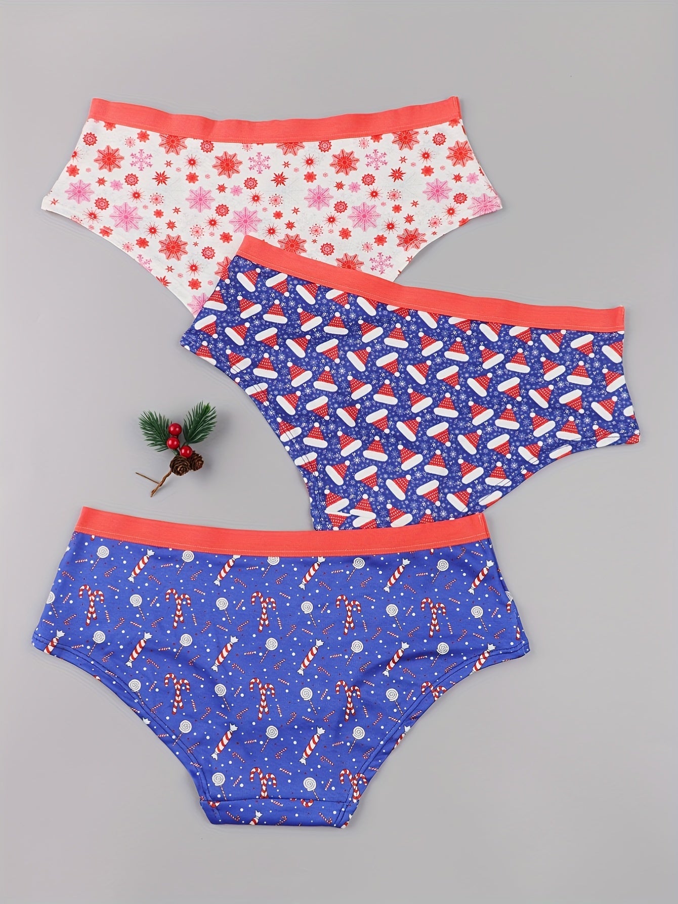 3 Pack Plus Size Christmas Panties Set Women's Plus