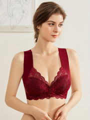 Comfortable Front Close Lace Wireless Push Up Bra Mother's Gift