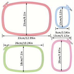 4pcs Macaroon Colorful Embroidery Hoops Set