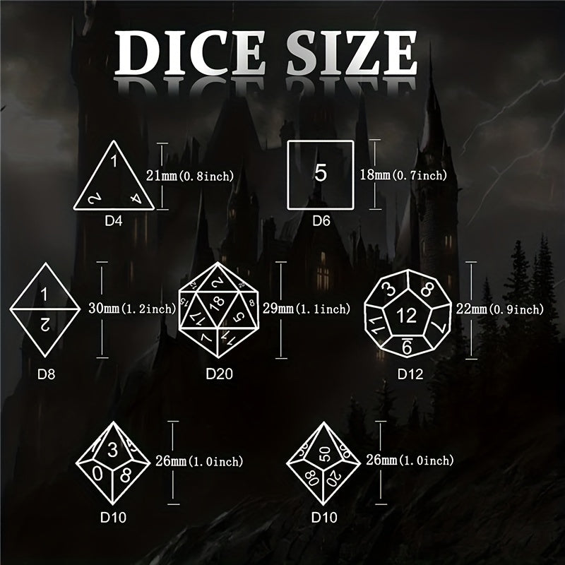 Metal Dice Hollowed Polyhedron Dice Collection Gift Role Play