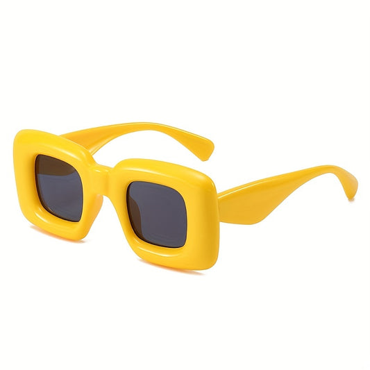 Steampunk Square Inflated Sunglasses Thick Frame Shades Eyeglasses