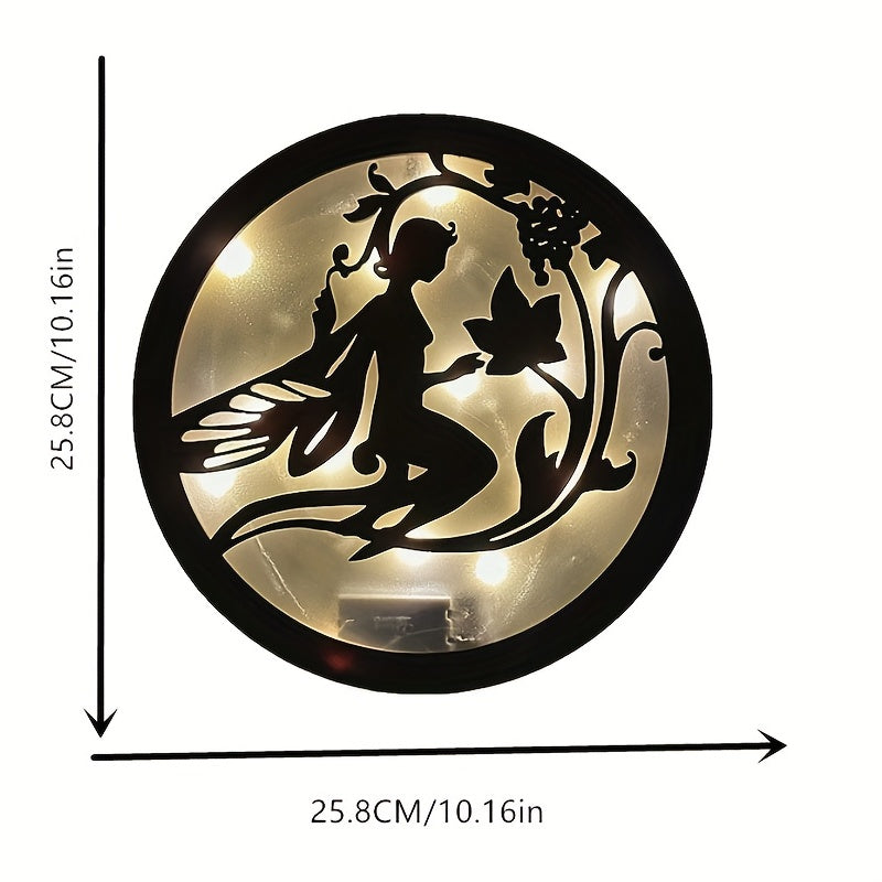Kids Room Wall Clock LED Retro Wooden Sign Hanging Light Decoration