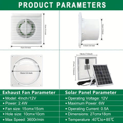 Household Ventilator Fan with Solar Panel
