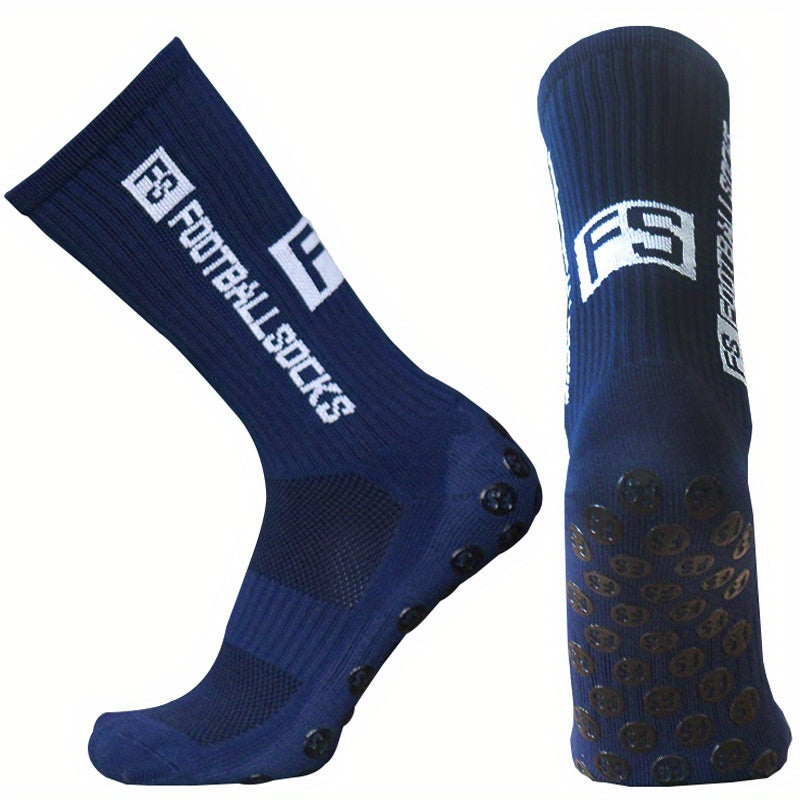 Anti Slip Silicone Athletic Socks - Sweat Absorbing Breathable Football Socks
