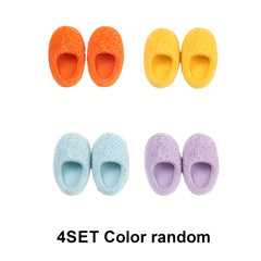 Dollhouse Flocked Slippers Candy Colors Pink Red Yellow Green Purple