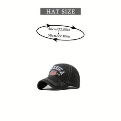 America Flag Embroidered Baseball Cap Vintage Washed Distressed Dad Hats Unisex
