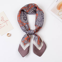 Vintage Print Thin Scarf Small Shawl Neckerchief