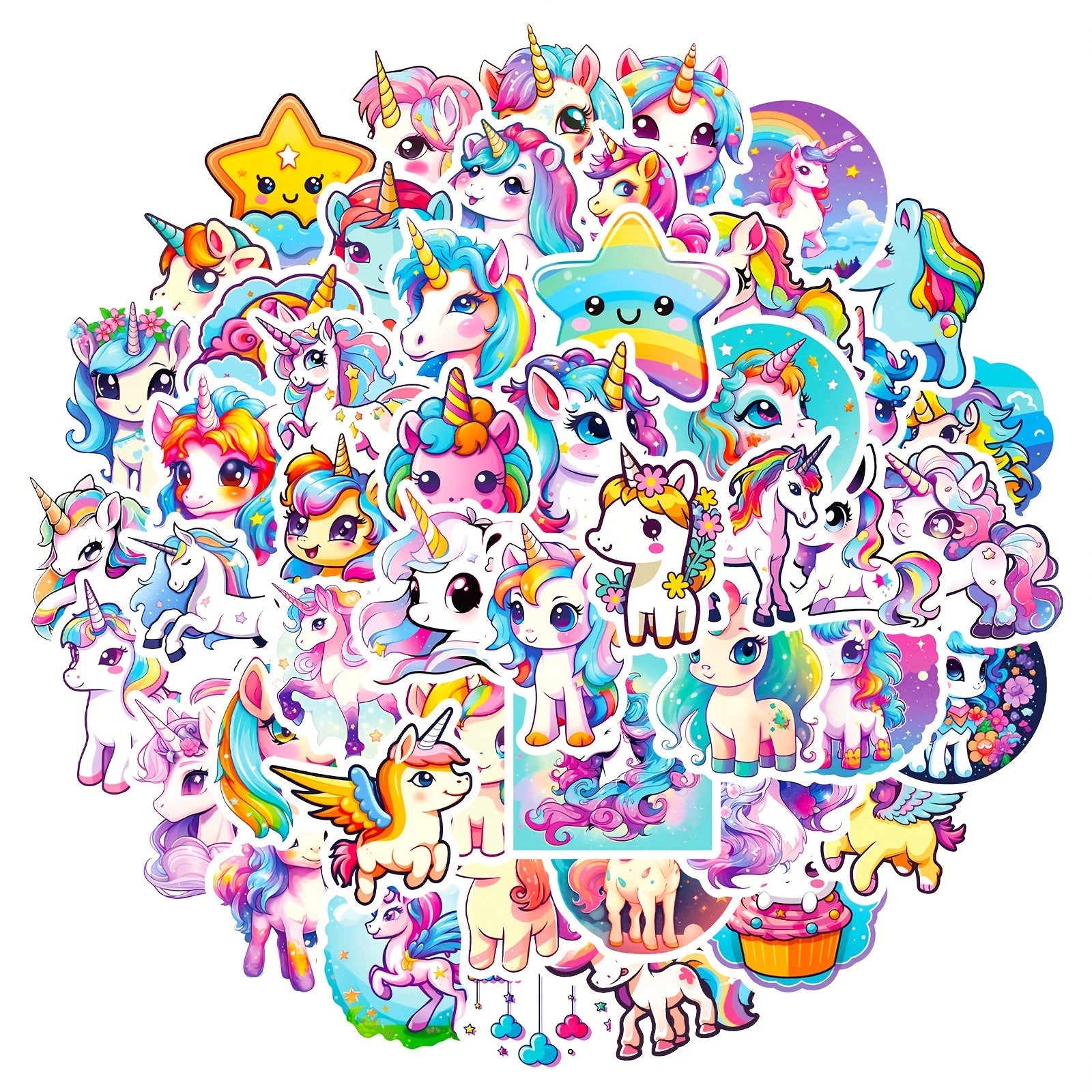 50pcs Unicorn Graffiti Stickers For Laptop Water Bottle Luggage