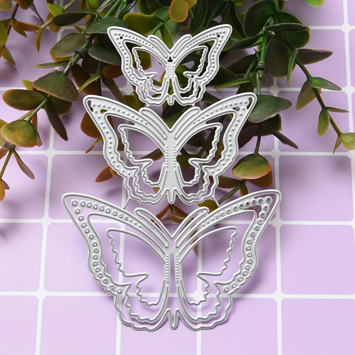 1pc Three Butterflies Metal Cutting Die For Card Making Scrapbook Diy Album Embo