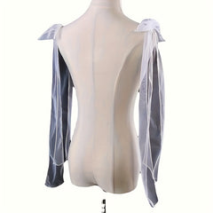 2pcs Vintage Bridal Arm Bow Accessories Hand Washable Tulle Material