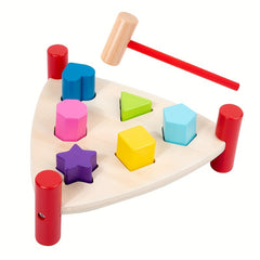 Wooden Shape Pounding Table for Children - Cognitive Development Toy