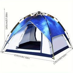 Starry Sky Printed Camping Tent for 3-4 People