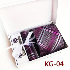 Men's Polyester Collar Scarf Set With Pocket & Sleeve Buckle