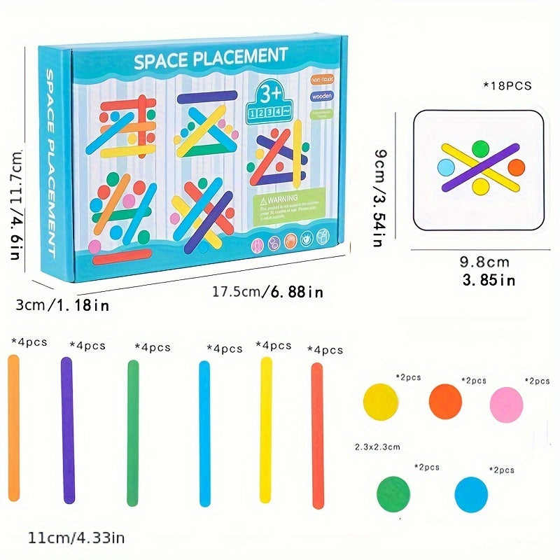 Kids Rainbow Stick Puzzle Montessori Toys Educational Wooden Toy