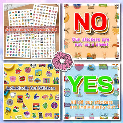 600pcs Cartoon Stickers Waterproof Vinyl Decals - Gift for Adults