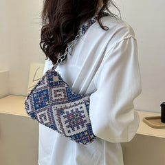 Vintage Ethnic Pattern Shoulderbag Zipper All Match Underarm Bag