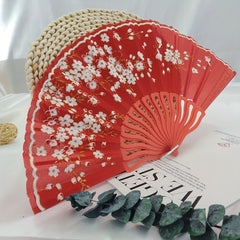 Vintage Flower Folding Fan Dance Performance Prop