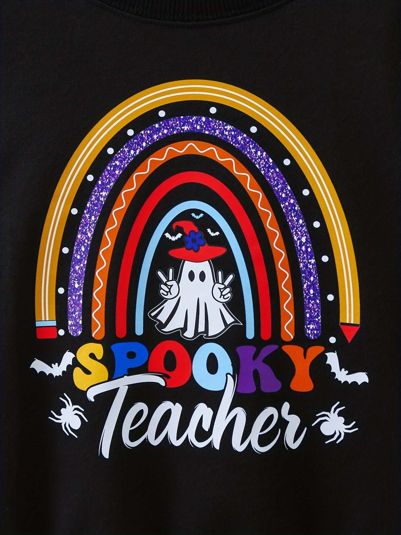 Girls' Halloween Rainbow Ghost Sweatshirt Pullovers