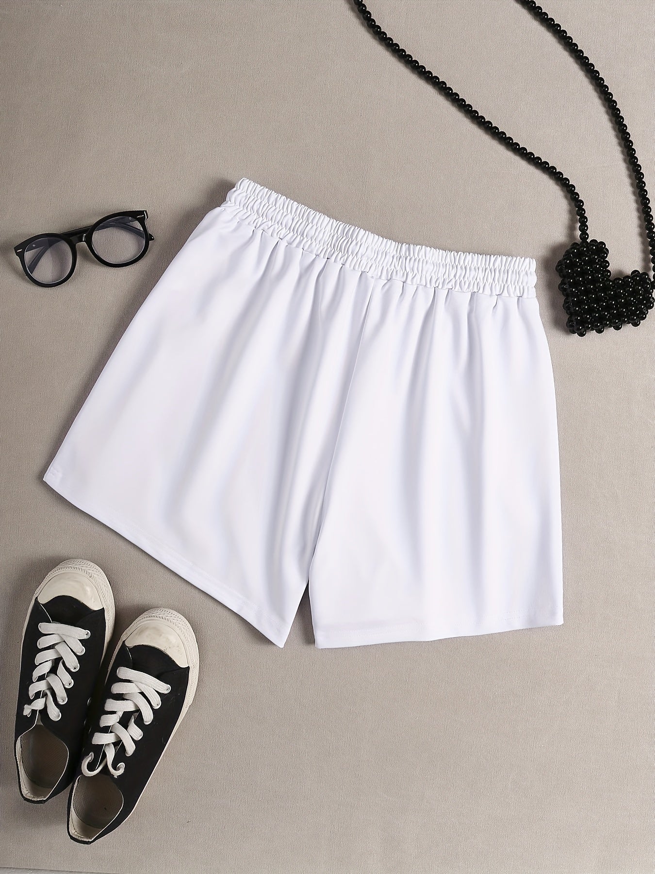  Goose Print Lounge Shorts Elastic Waist Sporty Pajama Shorts