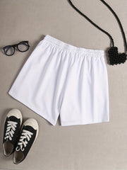  Goose Print Lounge Shorts Elastic Waist Sporty Pajama Shorts