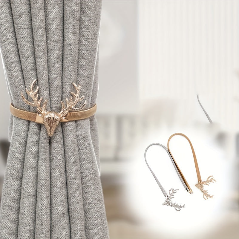 Deer Horn Curtain Buckle Stretchy Rope Tieback